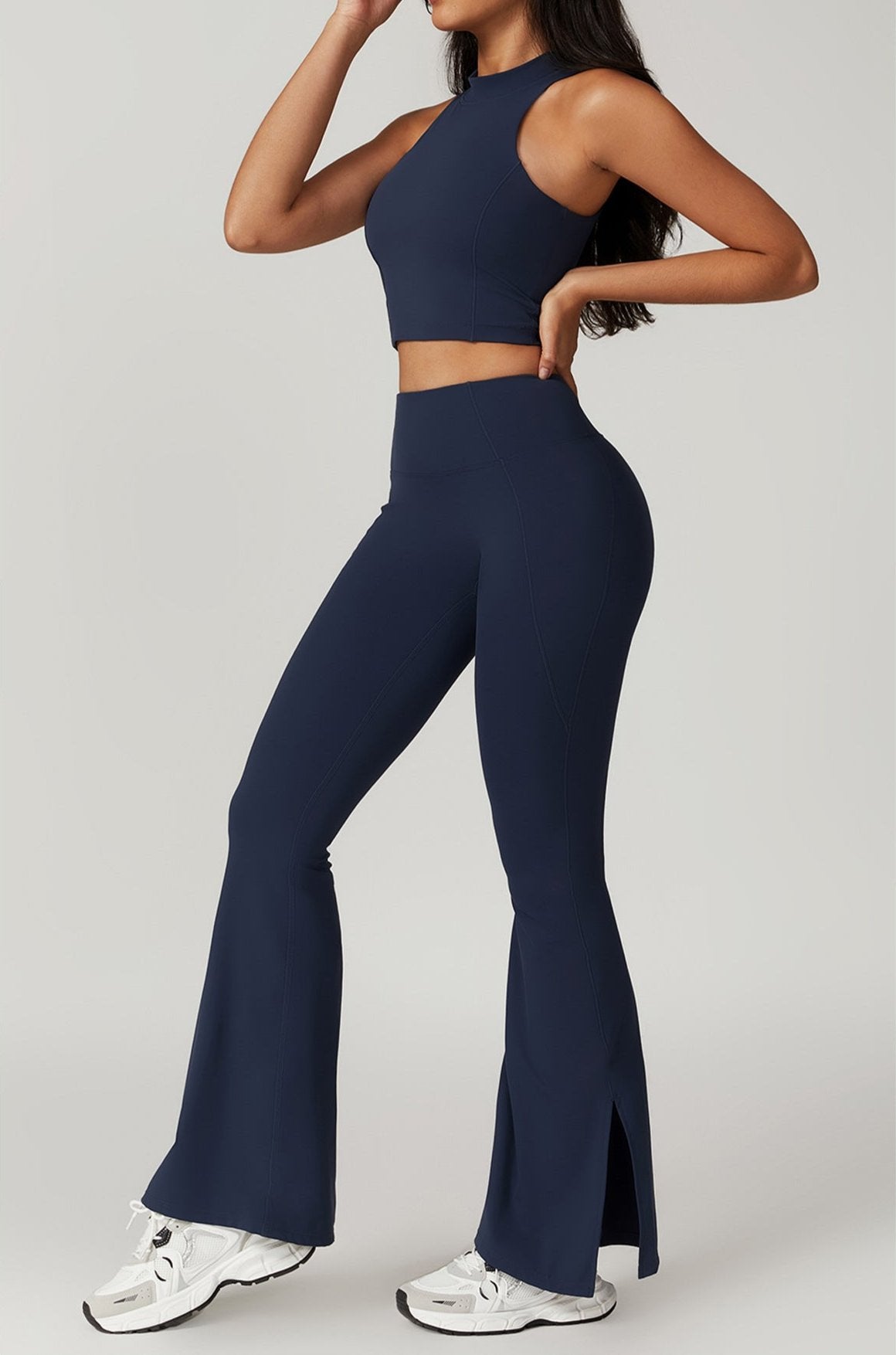 Poza cu colanti modelatori evazati albastri BYMO