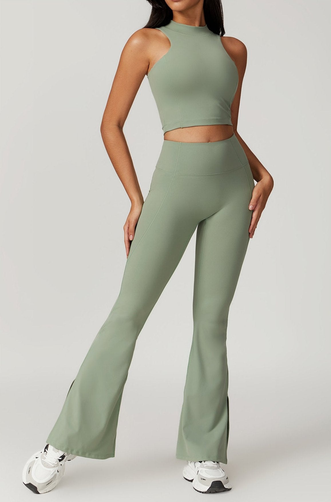 Poza cu colanti modelatori evazati verde BYMO