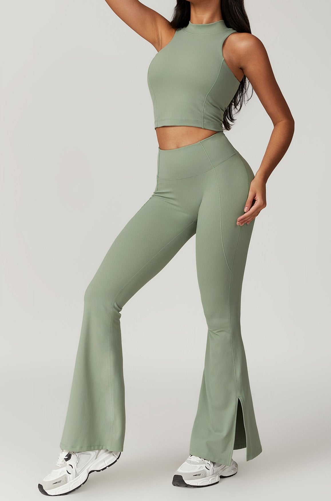 Poza cu colanti modelatori evazati verde BYMO