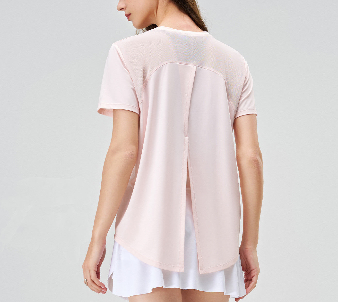 Poza din spate tricou alb BYMO