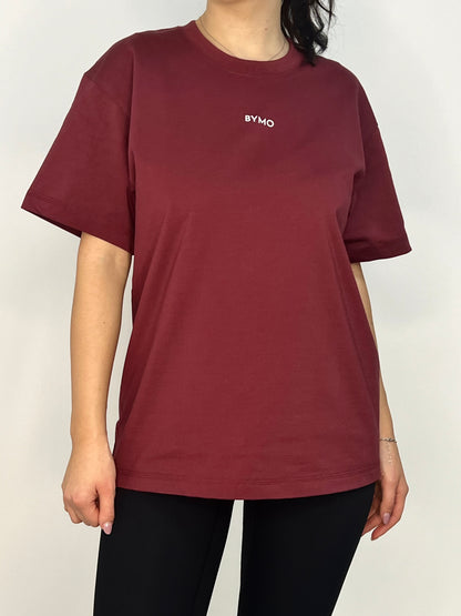 Poza cu tricou oversized burgundy BYMO