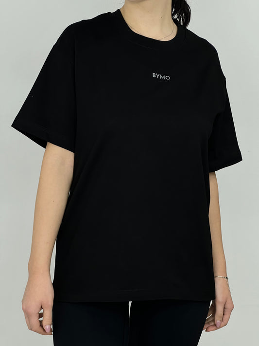 Poza cu tricou oversized negru BYMO